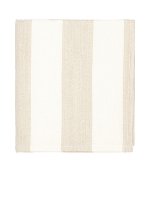 HAWKINS NEW YORK Essential Striped Tablecloth in Ivory.