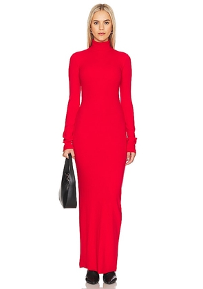 COTTON CITIZEN The Verona Turtleneck Maxi Dress in Red. Size M, S, XS.