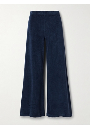 Suzie Kondi - Zephyra Cotton-blend Terry Flared Track Pants - Blue - x small,small,medium,large,x large