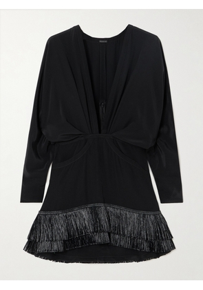 Johanna Ortiz - + Net Sustain Mojito Nights Fringed Silk Crepe De Chine Mini Dress - Black - US0,US2,US4,US6,US8,US10