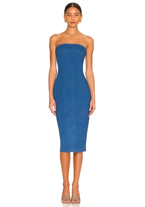 Susana Monaco Strapless Midi Dress in Blue. Size M, S, XS.