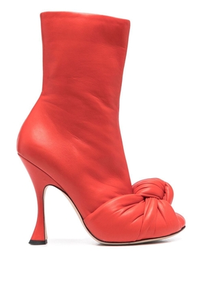 Giambattista Valli ruched heeled leather boots - Red