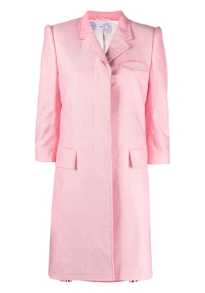 Thom Browne padded-shoulders single-breasted coat - Pink