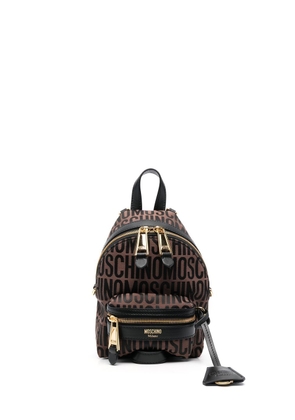 Moschino logo cotton backpack - Brown
