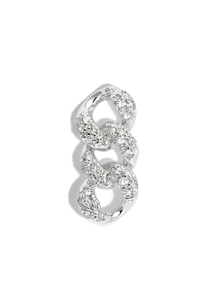 SHAY 18kt white gold diamond chain stud earring - Silver