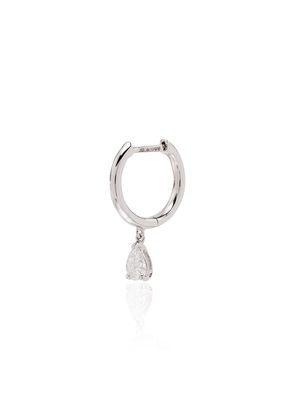 Anita Ko 18kt gold pear-cut diamond hoop earring - Silver
