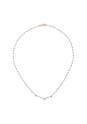 Gigi Clozeau 18kt rose gold mini Gigi diamond and black beaded necklace