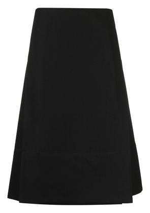 Jil Sander pleat-detail buckled skirt - Black
