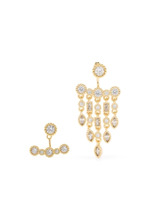 Maje crystal-embellished asymmetric earrings - Gold