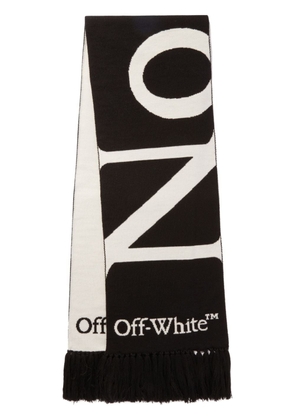 Off-White No Offence intarsia-logo scarf - Black