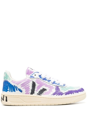Marni painterly-print lace-up sneakers - White