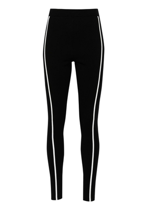 Moschino stripe-detail cotton leggings - Black