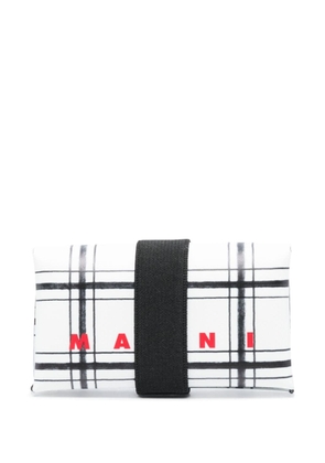 Marni Tribeca plaid leather wallet - White