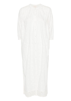 Louise Misha floral-embroidery cotton maxi dress - White
