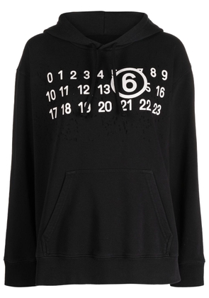 MM6 Maison Margiela logo-print detail hoodie - Black