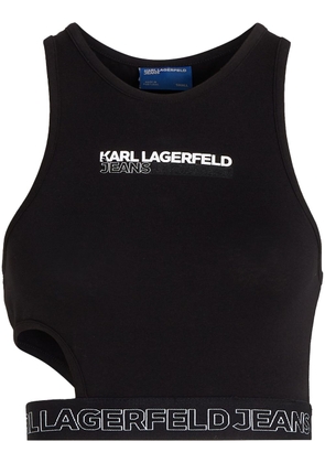Karl Lagerfeld Jeans logo-print cut-out tank top - Black