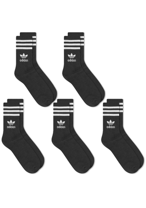 Adidas Solid Mid Cut Sock - 5 Pack