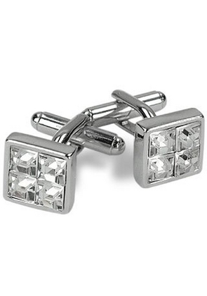Silver Plated Jeweled Cufflinks