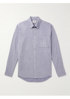 NN07 - Arne Button-Down Collar Cotton-Poplin Shirt - Men - Blue - S