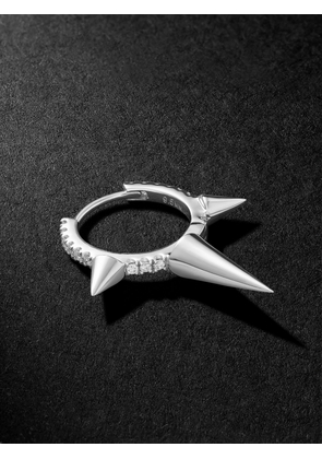 MARIA TASH - Triple Long Spike Eternity 9.5mm White Gold Diamond Single Earring - Men - Silver