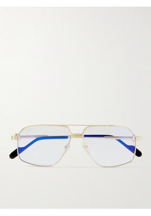 Cartier Eyewear - Aviator-Style Gold-Tone Titanium Optical Glasses - Men - Gold
