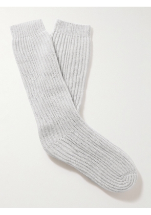 Johnstons of Elgin - Ribbed Cashmere Socks - Men - White