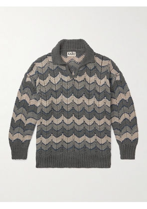 Kartik Research - Chevron Cotton Sweater - Men - Gray - S