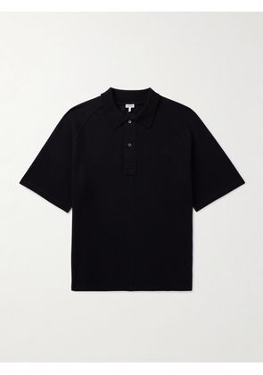 LOEWE - Logo-Embroiderd Cotton-Piqué Polo Shirt - Men - Black - S