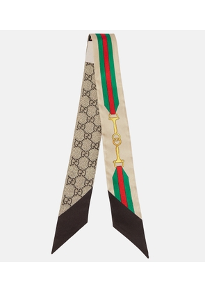 Gucci GG printed silk scarf