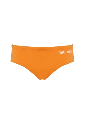 Miu Miu - Logo-Knit Nylon Panties - Orange - IT 38 - Moda Operandi