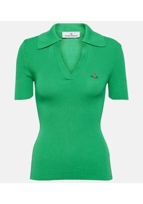 Vivienne Westwood Marina ribbed-knit cotton polo shirt