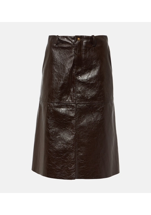 Jacques Wei Faux leather midi skirt