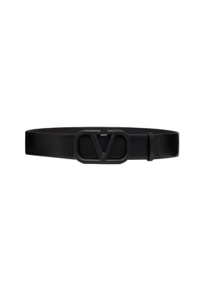 Valentino Garavani - Valentino Garavani VLogo Leather Belt - Black - 75 cm - Moda Operandi