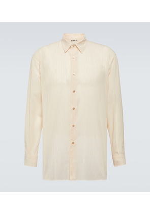 Auralee Striped cotton organza Oxford shirt