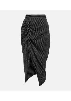 Vivienne Westwood Pinstriped wool and cotton midi skirt