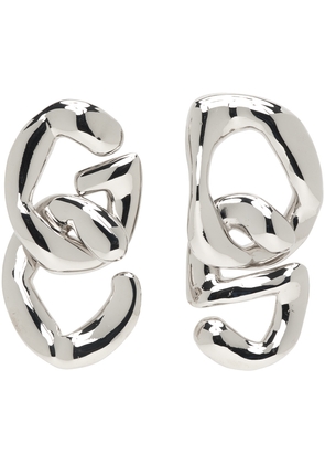GCDS Silver Logo Chain Earrings