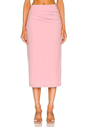 Helmut Lang for FWRD Twist Midi Skirt in Dusty Pink - Pink. Size XS (also in ).