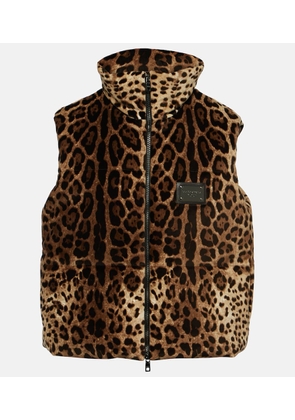 Dolce&Gabbana Leopard-print puffer vest