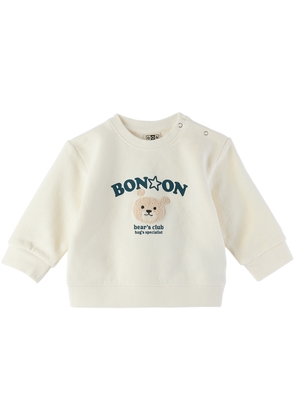 BONTON Baby Off-White Bear Sweatshirt