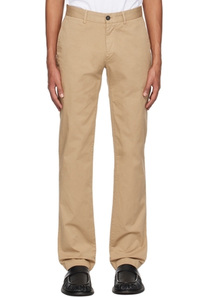 Sunspel Tan Garment-Dyed Trousers