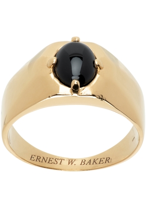 Ernest W. Baker Gold Onyx Stone Ring