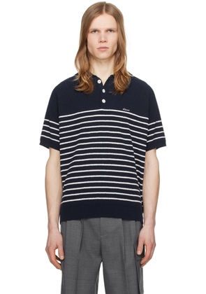 Dunst Navy Striped Polo