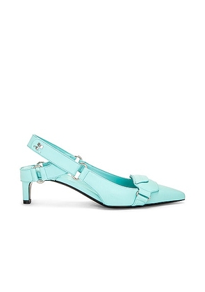 Courreges Leather Slingback Pump in Turquoise - Teal. Size 36 (also in ).