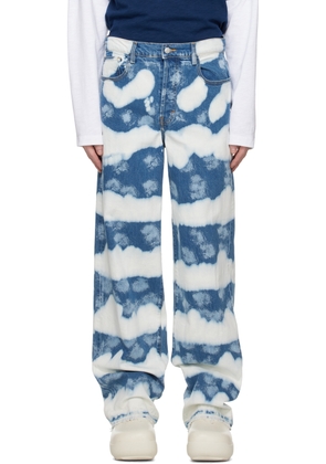 Nahmias Blue & White Ocean Waves Jeans