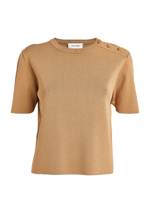 Yves Salomon Button-Shoulder T-Shirt