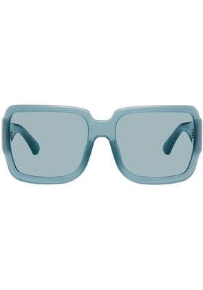 Dries Van Noten Blue Linda Farrow Edition Oversized Sunglasses