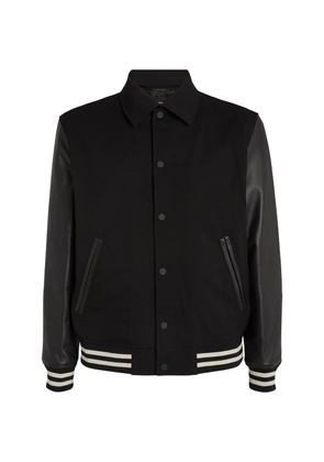 Theory Leather-Sleeve Varsity Jacket