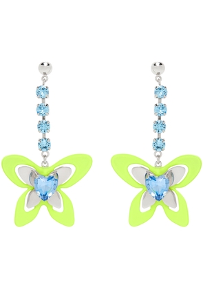 Safsafu Silver & Blue Butterfly Earrings