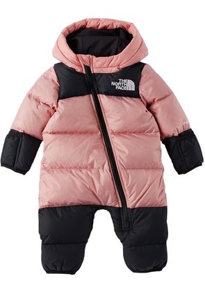 The North Face Kids Baby Pink & Black 1996 Retro Nuptse Down Snowsuit