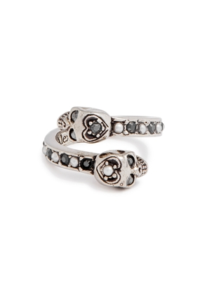 Alexander Mcqueen Double-Skull Embellished Ring - Silver